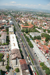 areal view of the skopje - macedonia