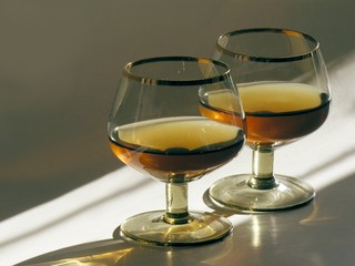 two glasses of brandy