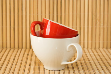 two cups on bamboo