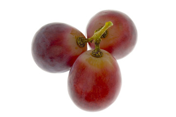 three red globe grapes