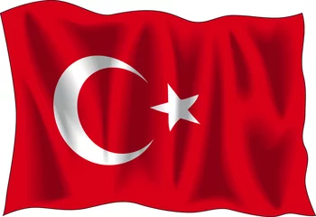 Papier Peint photo Lavable la Turquie drapeau de la turquie