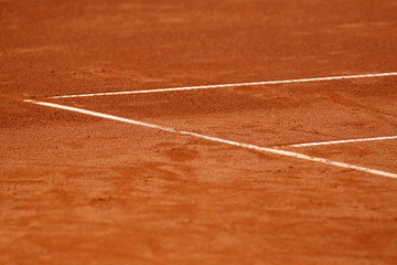 lines at tennis court