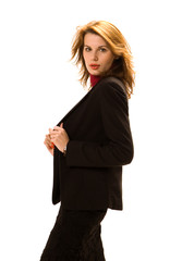 Obraz premium young businesswoman portrait isolated on white