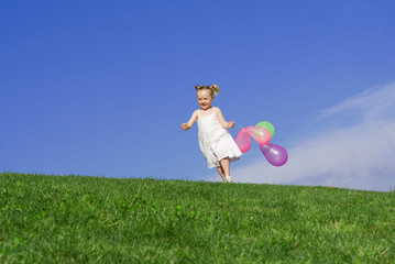 happy child with balloons