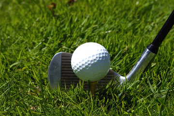 golf club and ball