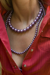 necklace on woman