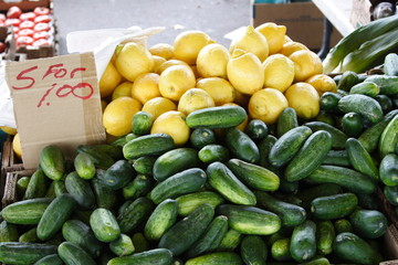 cucumbers at market