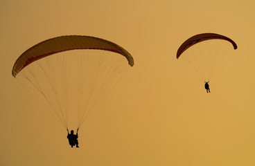 two parachuters.