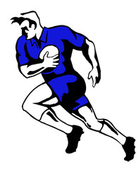 Obraz premium rugby charging run