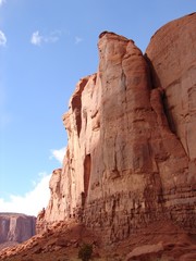 the sheer cliff of monument valley