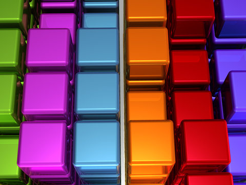 3d cubes close-up