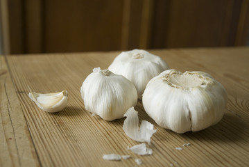 garlic on a table
