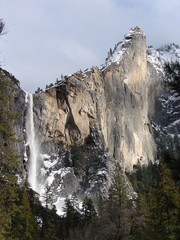 Icy waterfall in yosemite