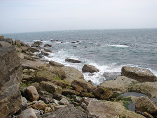 coastline battered by atlantic ocean
