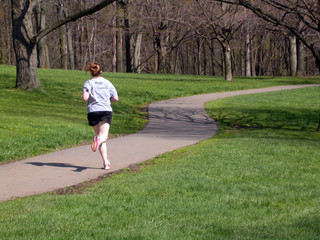 woman jogging in park