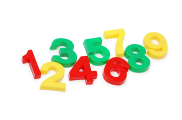 various digits isolated on the white background