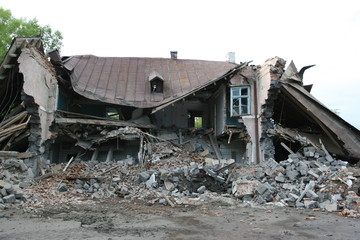 demolished house