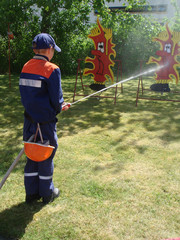 Naklejka premium fire brigade child 06