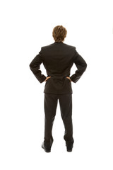 businessman faces away