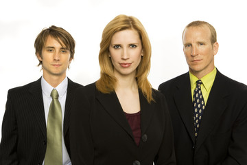 business workers stand together