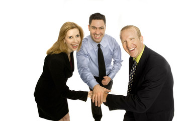 business people gesture teamwork