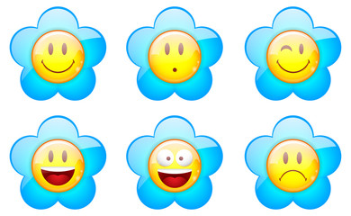 kit de smiley fleur bleu