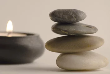 Sierkussen Spa stones and candle  © Natalia Klenova