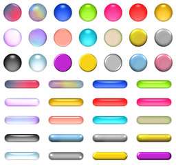 aqua buttons in different colors without a shadow