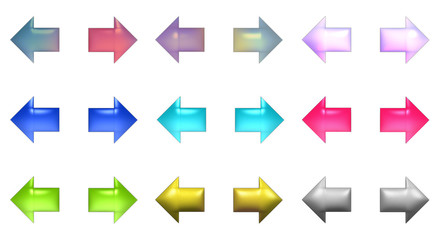  aqua arrow in different colors without a shadow