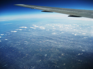 Fototapeta na wymiar samolot nad Nowym Jorku