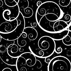 Cercles muraux Fleurs noir et blanc bulle florale noire