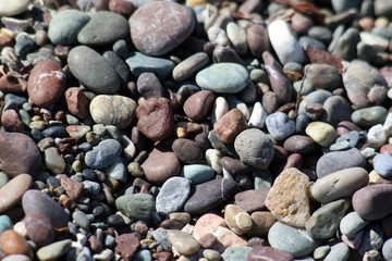 colorful pebbles on the beach