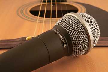 microphone and guitar
