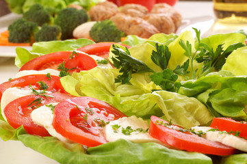 salad - mozzarella and vegetables