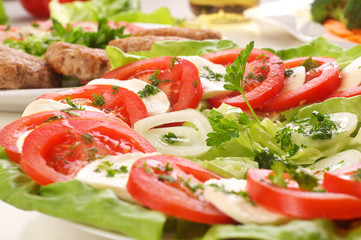 salad - mozzarella and vegetables