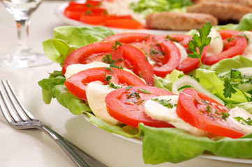 salad - mozzarella and vegetables