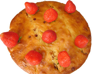 fraises sur le gâteau