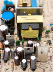 computer chip with capacitors