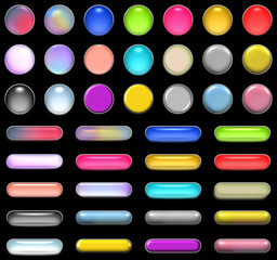 mystical luminous aqua buttons in different colors