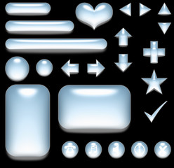 luminous aqua buttons and elements