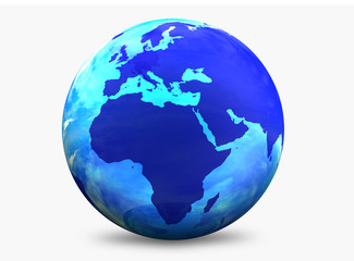 aqua color world globe