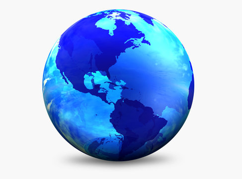aqua color world globe