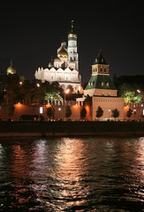 moscow kremlin in evening illumination