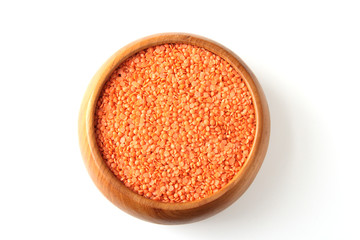 wooden bowl full of lentils