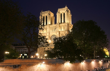 Fototapeta na wymiar Notre Dame w nocy