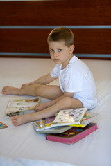 child with books