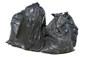 black british bin bags, isolated on a white backgr