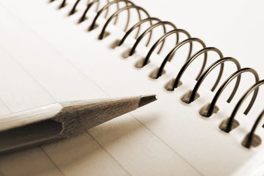 note book and pencil