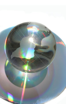 glass sphere on a disc