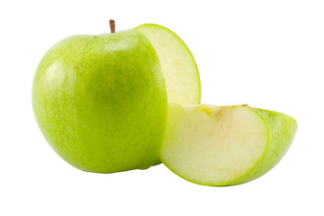 sliced green apple